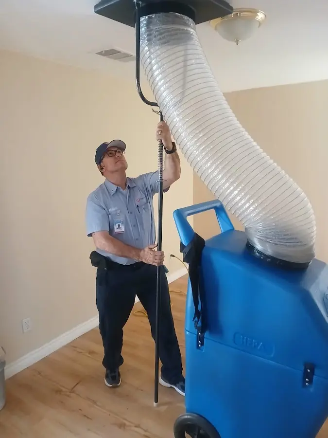 Mini Split Installation technician using HEPA equipment in Indian Trail